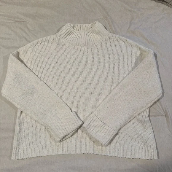 Pink Lily Play Your Part Mock Neck Chenille Sweater in Cream - Picture 2 of 5